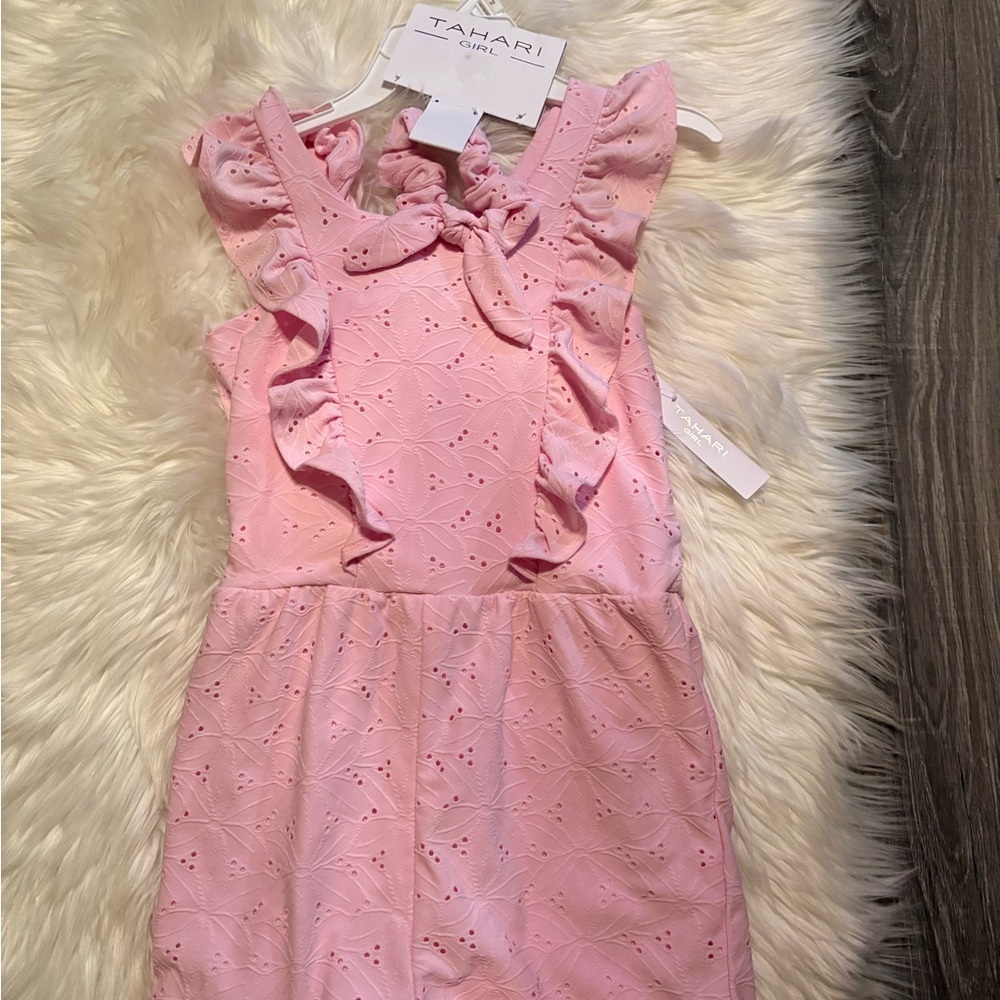 Pink Ruffled Eyelet Romper - Picture 2 of 3